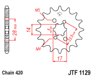 image 1 for ZEBATKA NAPĘDOWA JT JTF1129.14 