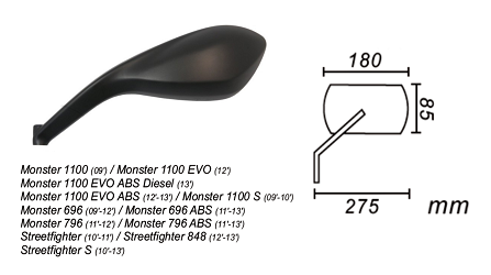image 2 for LUSTERKO LEWE DUCATI MONSTER 1100/796/696 POWER FORCE