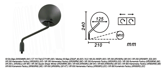image 2 for LUSTERKO LEWE HONDA BAJA 50/MONKEY, XR 250-650 1996-04 POWER FORCE