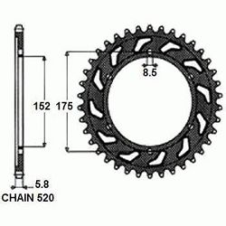 ZEBATKA NAPEDZANA STALOWA SUNSTAR SUNR1-3685-52