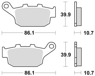 image 2 for KLOCKI HAMULCOWE BRAKING SINTERED 711CM56 TYLNE