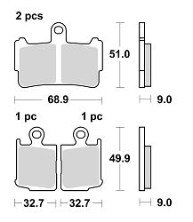 image 2 for KLOCKI HAMULCOWE BRAKING SINTERED 950CM55 PRZEDNIE