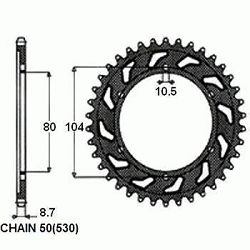 ZEBATKA NAPEDZANA STALOWA SUNSTAR SUNR1-5353-46 (WYCOFANA Z PRODUKCJI)