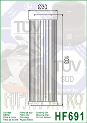image 2 for FILTR OLEJU HIFLO HF691 AJP PR5 250 , FANTIC CABALLERO 250 / 500 '19-'20, CSC RX3 / RC3 / RZ3 250, FB MONDIAL HPS / PAGANI 300 '20