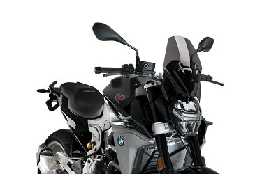SZYBA SPORTOWA NOWEJ GENERACJI PUIG (Z ORYGINALNYM WSPORNIKIEM BMW) DO BMW F900R 20-21 MOCNO PRZYCIEMNIONA