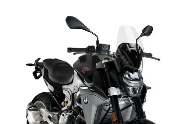 SZYBA SPORTOWA NOWEJ GENERACJI PUIG (Z ORYGINALNYM WSPORNIKIEM BMW) DO BMW F900R 20-21 PRZEZROCZYSTA