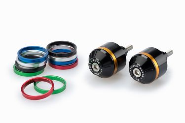 CIĘŻARKI / KOŃCÓWKI KIEROWNICY KRÓTKIE Z PIERŚCIENIAMI PUIG DO KAWASAKI Z650 17-22 CZARNE
