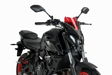 SZYBA SPORTOWA NOWEJ GENERACJI PUIG DO YAMAHA MT-07 21-24 CZERWONA