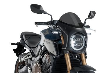SZYBA PÓŁOWIEWKA PUIG W STYLU RETRO DO HONDA CB1000R NEO SPORTS CAFE 18-22 CZARNA OBUDOWA / MOCNO PRZYCIEMNIONA