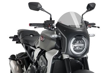 SZYBA PÓŁOWIEWKA PUIG W STYLU RETRO DO HONDA CB1000R NEO SPORTS CAFE 18-22 CZARNA OBUDOWA / LEKKO PRZYCIEMNIONA