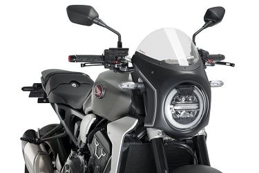 SZYBA PÓŁOWIEWKA PUIG W STYLU RETRO DO HONDA CB1000R NEO SPORTS CAFE 18-22 CZARNA OBUDOWA / PRZEZROCZYSTA