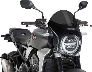 SZYBA PÓŁOWIEWKA PUIG W STYLU RETRO DO HONDA CB1000R NEO SPORTS CAFE 18-22 OBUDOWA CARBON / MOCNO PRZYCIEMNIONA