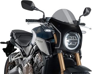SZYBA PÓŁOWIEWKA PUIG W STYLU RETRO DO HONDA CB1000R NEO SPORTS CAFE 18-22 OBUDOWA CARBON / LEKKO PRZYCIEMNIONA