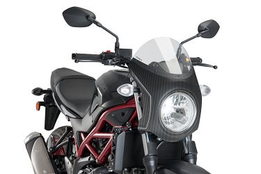 SZYBA PÓŁOWIEWKA PUIG W STYLU RETRO DO SUZUKI SV650 16-21 OBUDOWA CARBON / LEKKO PRZYCIEMNIONA