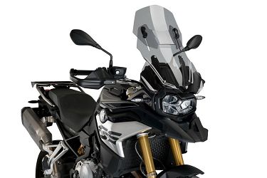 SZYBA Z REGULOWANYM DEFLEKTOREM (255MM) PUIG DO BMW F750GS/F850GS 18-23 LEKKO PRZYCIEMNIONY