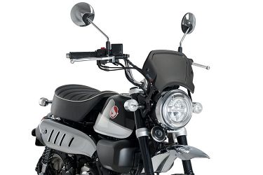 SZYBA OWIEWKA PUIG RETROPLATE DO HONDA MONKEY 125 18-24 (ALUMINIOWA) CZARNA