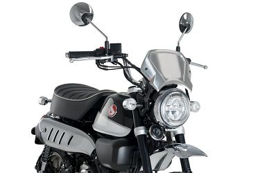 SZYBA OWIEWKA PUIG RETROPLATE DO HONDA MONKEY 125 18-24 (ALUMINIOWA) SREBRNA