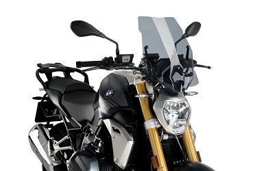 SZYBA TOURING NOWEJ GENERACJI PUIG DO BMW R1250R 19-23 (BEZ ORYGINALNEGO WSPORNIKA BMW) LEKKO PRZYCIEMNIONA