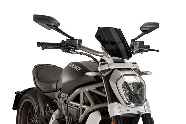 SZYBA SPORT REGULOWANA NOWEJ GENERACJI (298 X 278 MM) PUIG DO DUCATI X DIAVEL/S 16-18 MOCNO PRZYCIEMNIONA