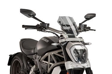 SZYBA SPORT REGULOWANA NOWEJ GENERACJI (298 X 278 MM) PUIG DO DUCATI X DIAVEL/S 16-18 LEKKO PRZYCIEMNIONA