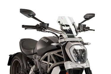 SZYBA SPORT REGULOWANA NOWEJ GENERACJI (298 X 278 MM) PUIG DO DUCATI X DIAVEL/S 16-18 PRZEZROCZYSTA