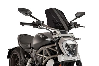 SZYBA SPORT REGULOWANA NOWEJ GENERACJI (450 X 355 MM) PUIG DO DUCATI X DIAVEL/S 16-18 MOCNO PRZYCIEMNIONA