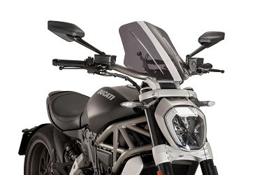 SZYBA SPORT REGULOWANA NOWEJ GENERACJI (450 X 355 MM) PUIG DO DUCATI X DIAVEL/S 16-18 LEKKO PRZYCIEMNIONA