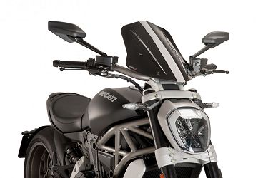 SZYBA SPORT REGULOWANA NOWEJ GENERACJI (450 X 355 MM) PUIG DO DUCATI X DIAVEL/S 16-18 CZARNA