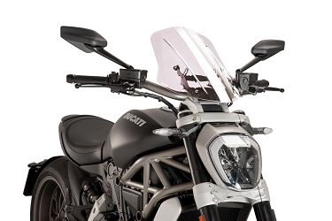 SZYBA SPORT REGULOWANA NOWEJ GENERACJI (450 X 355 MM) PUIG DO DUCATI X DIAVEL/S 16-18 PRZEZROCZYSTA