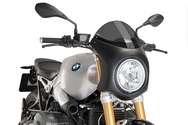SZYBA OWIEWKA PUIG RETROFAIRING DO BMW R NINE T 14-22 (PANEL CZARNY) MOCNO PRZYCIEMNIONA