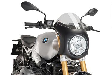 SZYBA OWIEWKA PUIG RETROFAIRING DO BMW R NINE T 14-22 (PANEL CZARNY) LEKKO PRZYCIEMNIONA