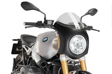 SZYBA OWIEWKA PUIG RETROFAIRING DO BMW R NINE T 14-22 (PANEL CARBON) PRZEZROCZYSTA