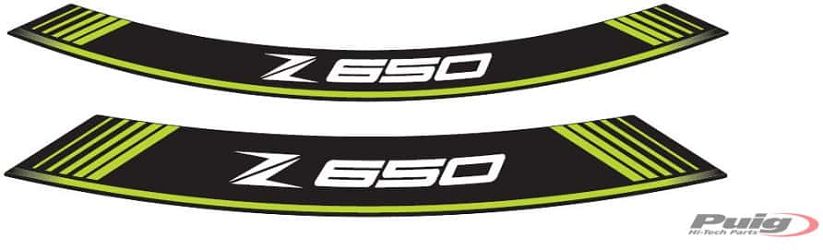 image 1 for PASKI NA FELGI PUIG DO KAWASAKI Z650 ZIELONE 
