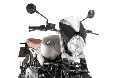 SZYBA OWIEWKA PUIG DO BMW R NINE T SCRAMBLER 16-20 (RETROVISION) CZARNY/ PRZEZROCZYSTE