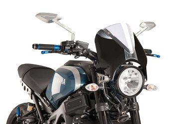 SZYBA OWIEWKA PUIG RETROVISION DO YAMAHA XSR700 / XSR900 16-21 (PANEL-CARBON) O 195 MM PRZEZROCZYSTA