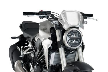 SZYBA OWIEWKA PUIG RETROPLATE DO HONDA CB125R/300R NEO (SREBRNA)