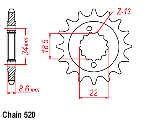 ZEBATKA NAPĘDOWA SUNSTAR SUNF3F4-15