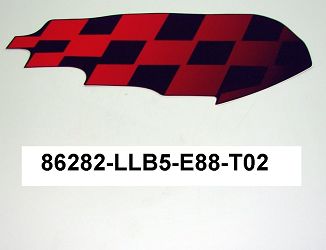 NAKLEJKA OBUDOWY PRAWA PRZEDNIA S9 (BORDO-CZARNY) KYMCO SUPER 9