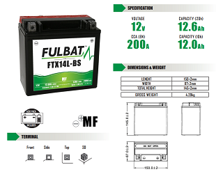 AKUMULATOR BEZOBSŁUGOWY FULBAT FTX14L-BS