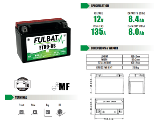image 2 for AKUMULATOR BEZOBSŁUGOWY FULBAT FTX9-BS 