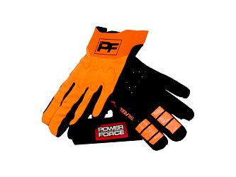 RĘKAWICE MOTOCYKLOWE POWER FORCE ENDURO CROSS QUAD SPANDEX POMARAŃCZOWO CZARNE M