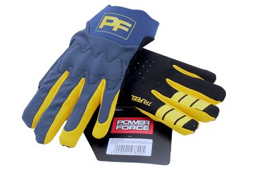 RĘKAWICE MOTOCYKLOWE POWER FOCE ENDURO CROSS QUAD SPANDEX GRANATOWO ŻÓŁTE M