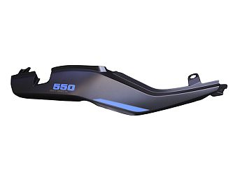 OSŁONA TYLNA PRAWA SZARA Z NAKLEJKAMI CZERWONYMI SRT550X