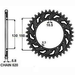 ZEBATKA NAPEDZANA STALOWA SUNSTAR SUNR1-3610-43