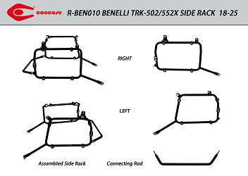 image 8 for ZESTAW STELAŻY KUFER CENTRALNY + BOCZNE COOCASE BENELLI TRK-502X 2018-2021 PRAWY KUFER ASYMETRYCZNY