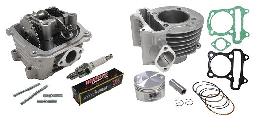 CYLINDER ŻELIWNY Z GŁOWICĄ POWER FORCE KYMCO AGILITY GY6 125 GY6 150 57,40MM 4T
