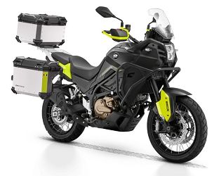 MOTOCYKL QJMOTOR SVT 650X Z KUFRAMI CZARNY/SZARY/ZIELONY FLUO 2025