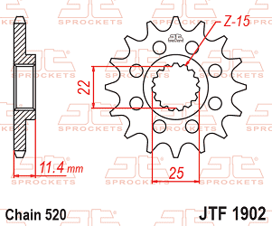 image 2 for ZEBATKA NAPĘDOWA JT JTF1902.16RB 