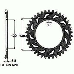 ZEBATKA NAPEDZANA STALOWA SUNSTAR SUNR1-3517-44
