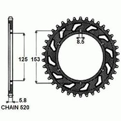 ZEBATKA NAPĘDZANA ALUMINIOWA SUNSTAR SUNR5-3559-49